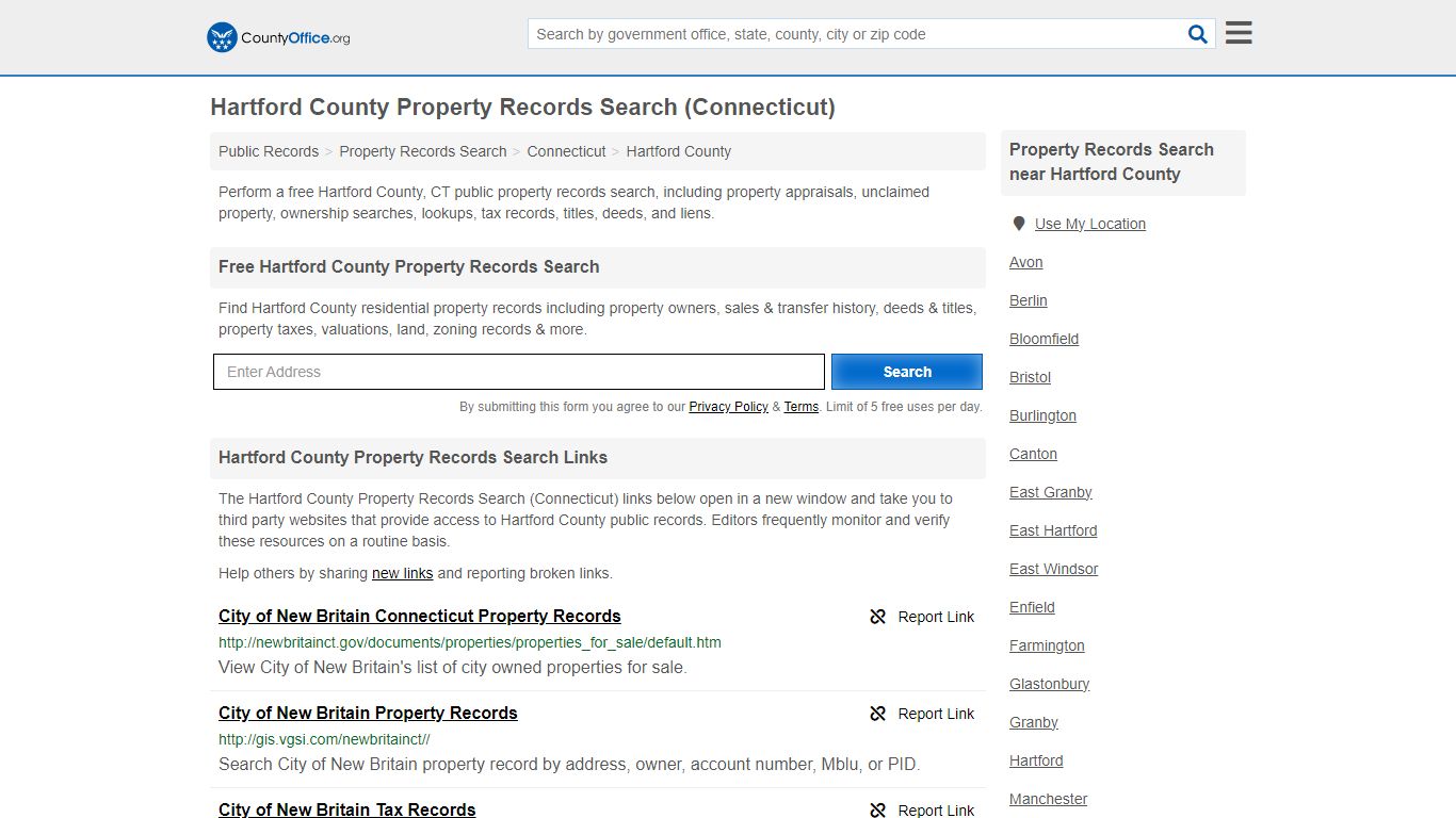 Hartford County Property Records Search (Connecticut) - County Office